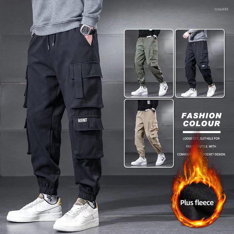 

Men's Pants Winter Streetwear Cargo Men's Joggers Casual Korean Fashion Sports Trousers Loose Harem Man, Khaki