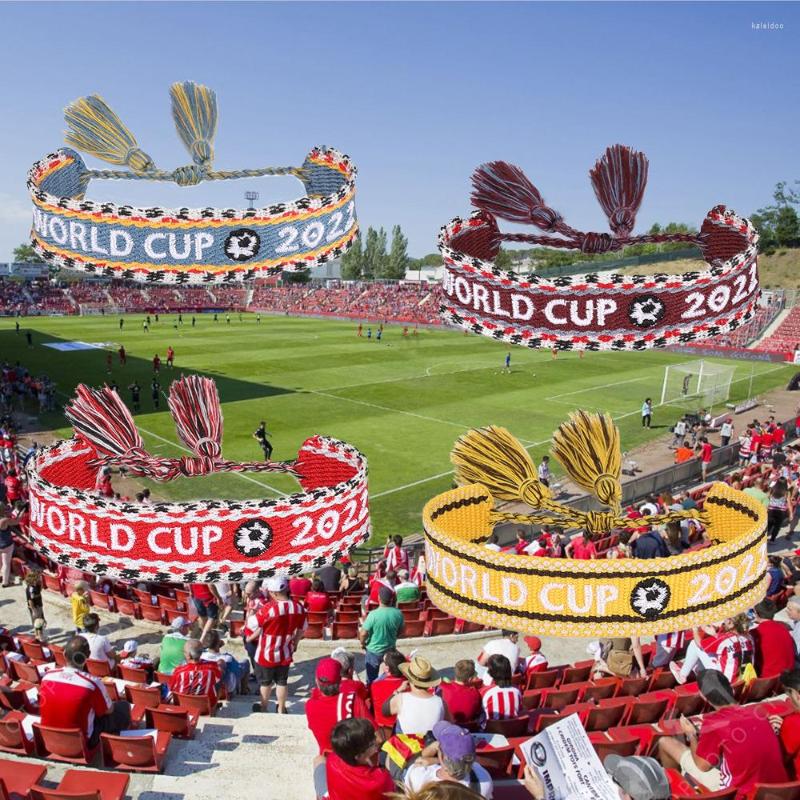 

Charm Bracelets ZG World Cup Fans Woven Bracelet Embroidery Letter Pattern Hand Rope Team Cheering Wrist Bangle Unisex