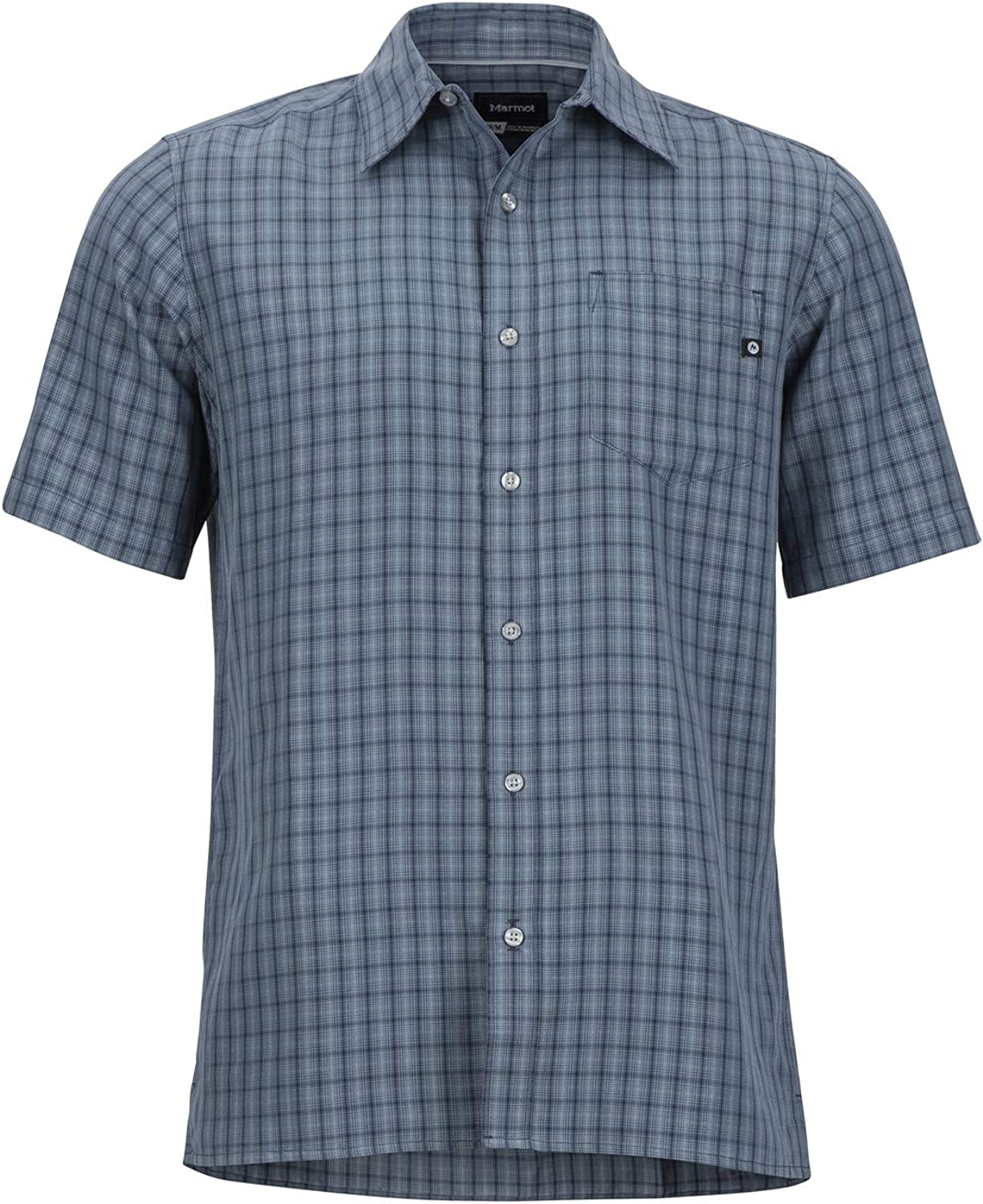 

Short Sleeve Hiking Shirt Quick Dry Travel Sun Protection Breathable Packable, Blue
