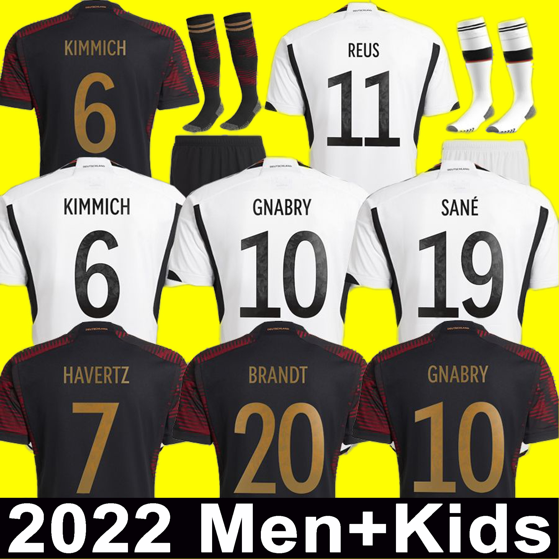 

2022 Soccer Jerseys GermanyS HUMMELS KROOS WERNER MULLER boys set Football shirt t GOTZE SANEA KHEDIRA REUS German 22 23 men kids kit women uniform Player Fans versoin, 2022 home kids