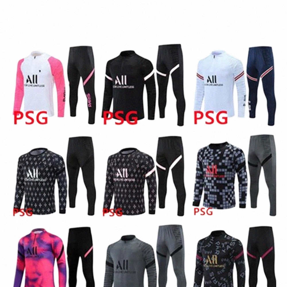 

PSGS tracksuit Jerseys soccer Jersey kids and men training suit long sleeve Football kit uniform chandal adult boys 2021 2022 g6OP#