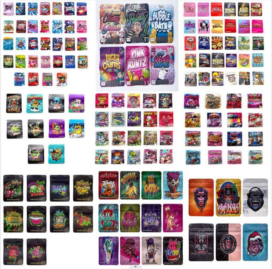 

Holographic mylar bags 3.5g custom printed laminated aluminum foil zip lock bag ready to RUNTY Glue MVP GUMBO YUMYUMZ