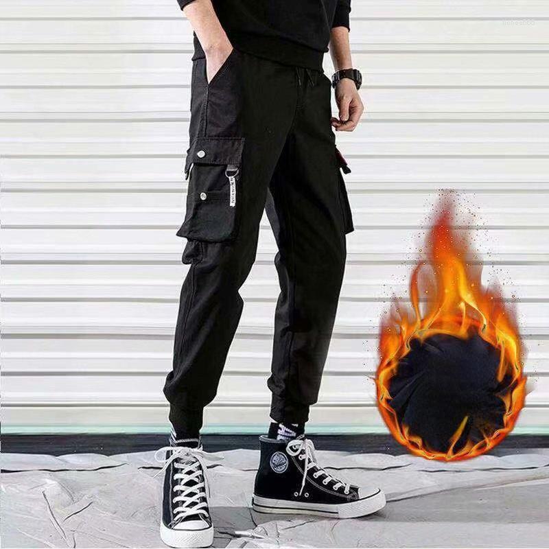 

Men's Pants Hip Hop Joggers Cargo Men Harem Multi-Pocket Ribbons Man Sweatpants Streetwear Casual Mens -5XL Y391, K32 black