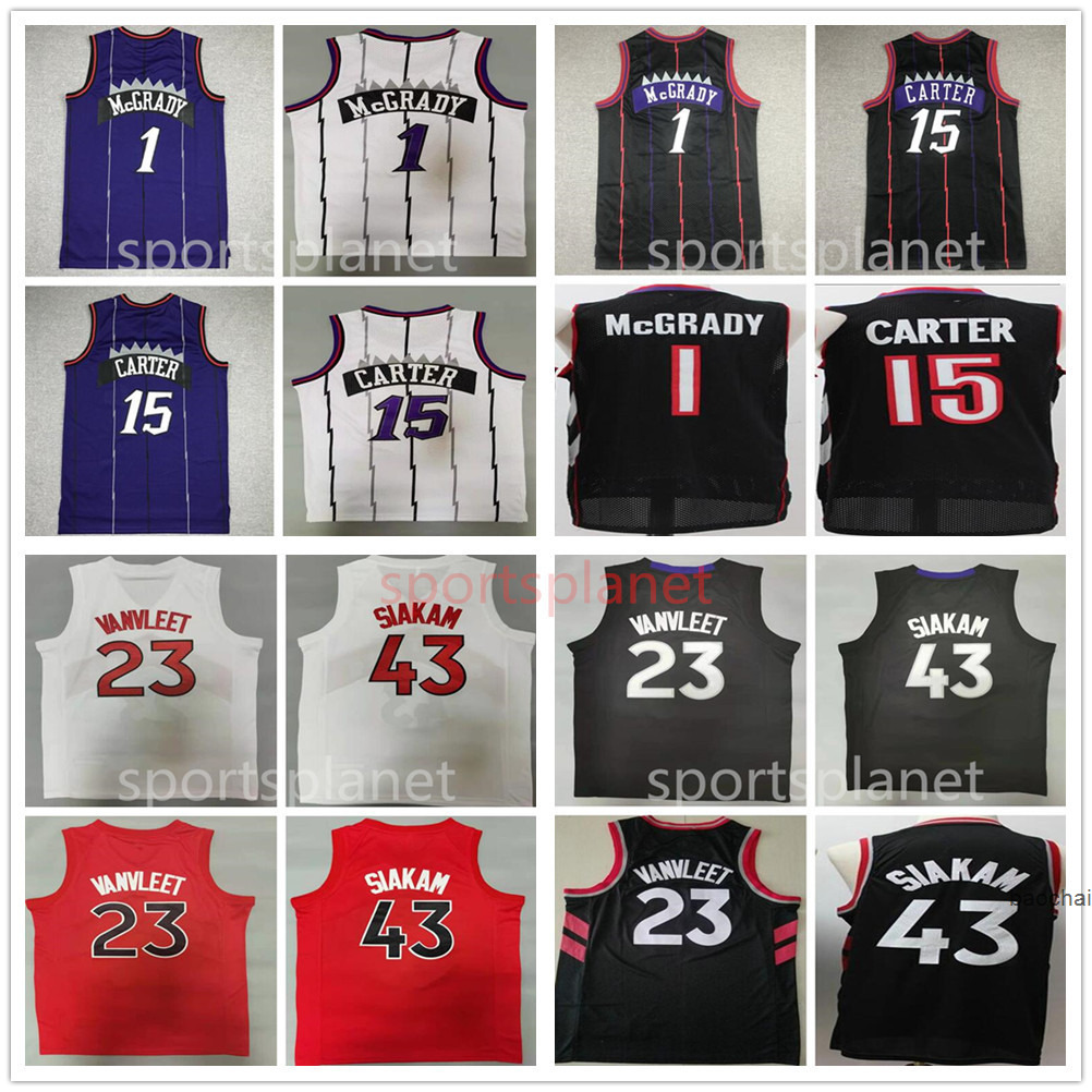 

Toronto''Raptors''Basketball Stitched Vince 15 Carter Rerto Jersey Tracy 1 McGrady City Pascal 43 Siakam Fred 23 VanVleet''nba''Jersey, Grey