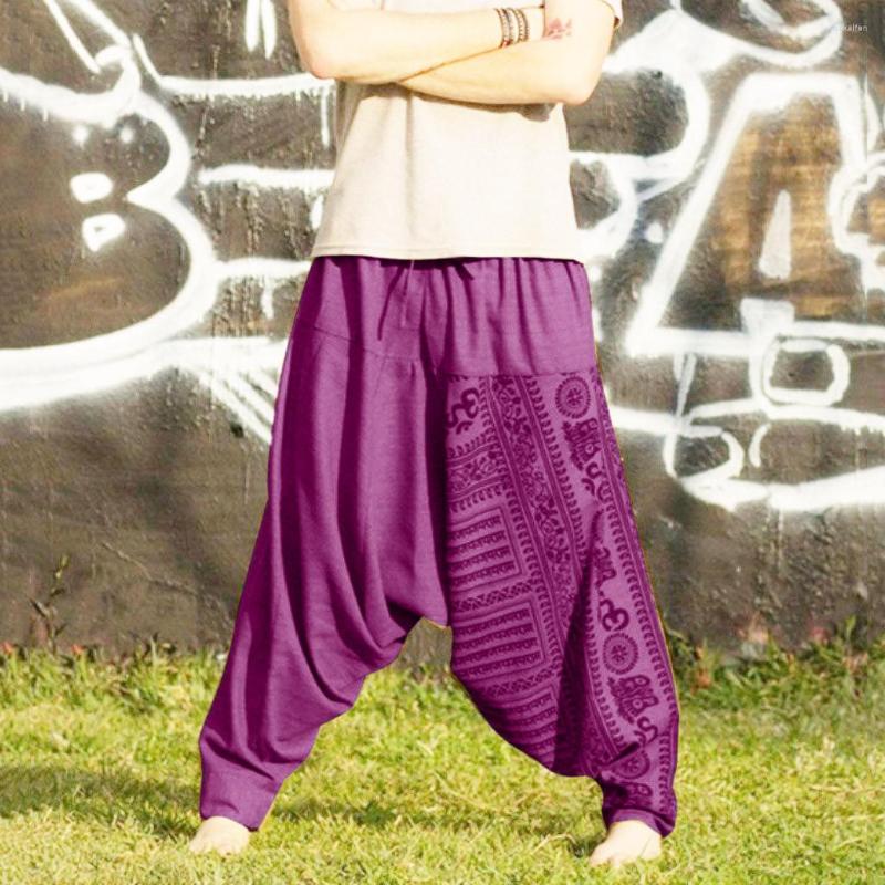 

Men's Pants Elastic For Men Trouser Trousers Casual Long Large Print Men's Loose Size Nationality, Grey