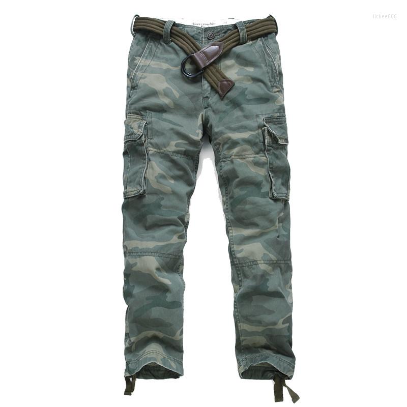 

Men's Pants Men's Casual Camouflage Cargo With Pockets Military Style Camo Tactical Trousers Workwear Straight Fit, Army green