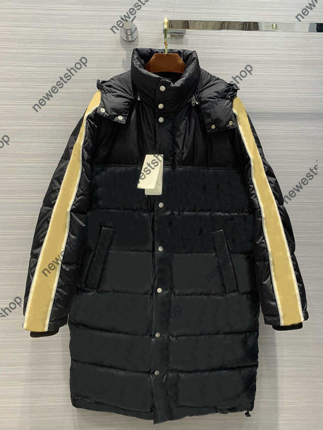 

2022 Winter mens Long Down jacket designers clothes womens Sleeve 3M reflective Letter Printed with Hooded Women high quality downs jackets, Black