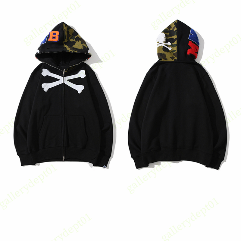 

designer shark zip hoodie sweatshirt hip hop fashion clothes mens full Zip hoodies felpa felpe loose fit oversized camo cotton luminous hoodys, Style no. 15
