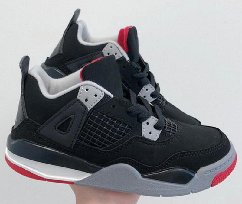 

Kids 4 Basketball Shoes Black cat Toddler TD 4s Red Chicag Boys Girls BasketBall Pour Enfants Athletic Outdoor Sneakers size 26-35 B1