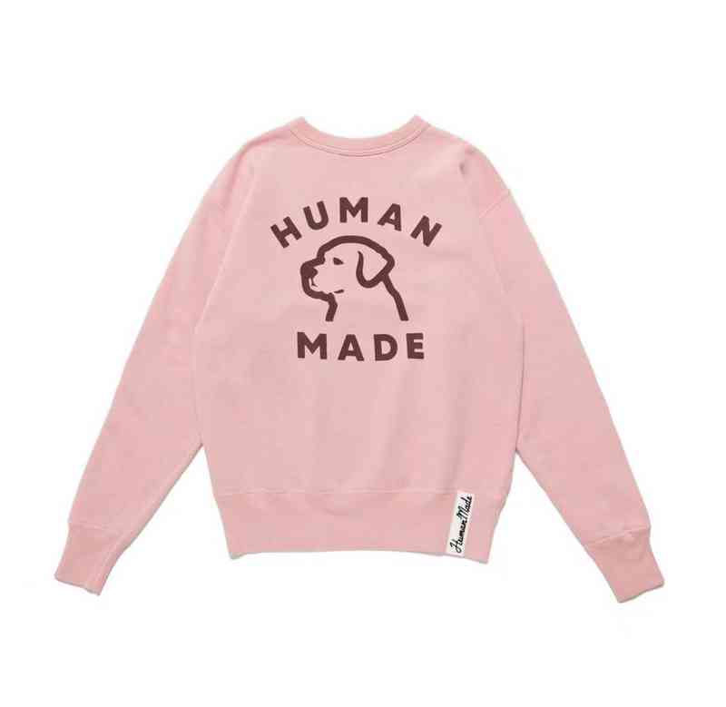 

Men's Hoodies Sweatshirts Human made hoodie 2022 autumn new dirty pink color men and women lovers Plush round neck Pullover casual dog sweater G220914