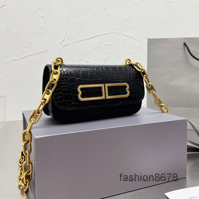 

Body Designer Cross Mini Heavy Chain Crobody Bags Women Alligator Candy Bag Shouder Flap Clutch Purse Leather Fashion Double Letter Magnetic
