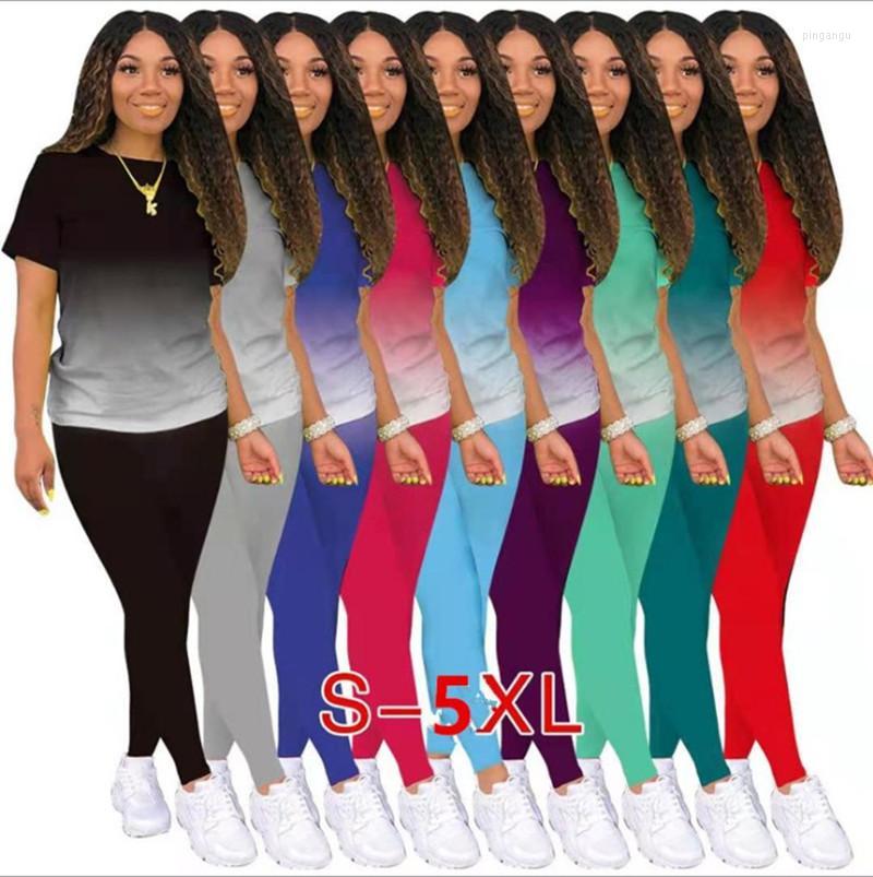 

Women' Tracksuits Women' 2022 Printing Gradient Fashion Casual Two-piece Set In Stock