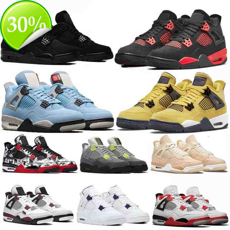 

Jordam with Box Men Women 4 Basketball Shoes Black Cat 4s Cactus Jack Oreo, #24