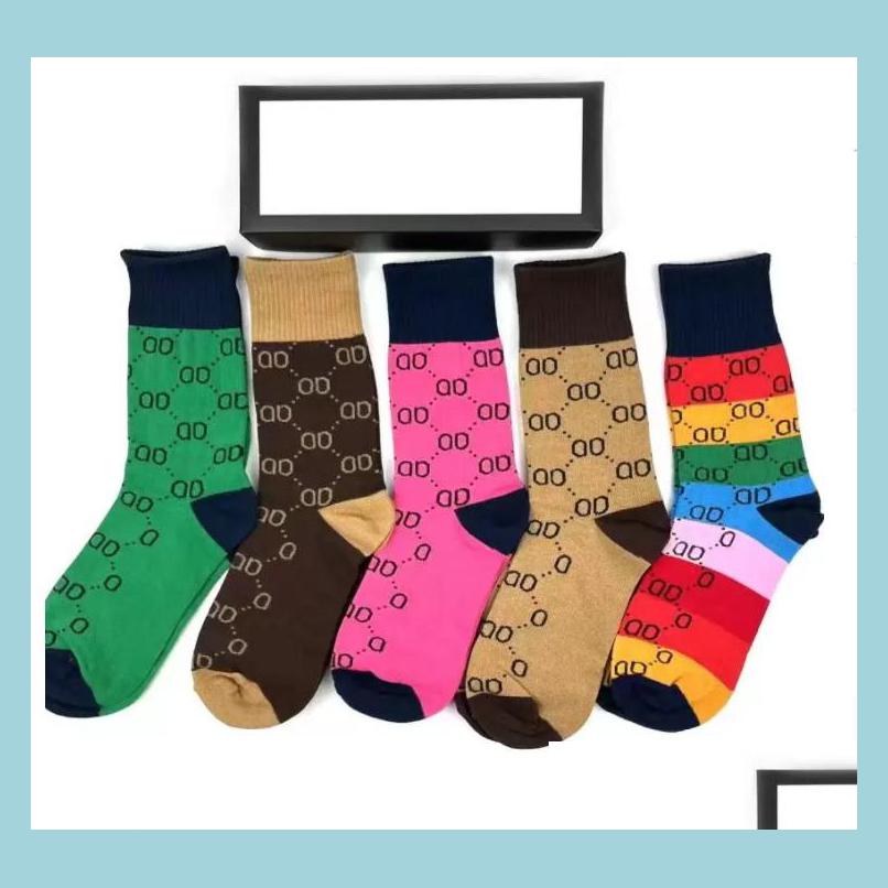 

Shoe Parts Accessories Womens Socks Luxe Sock Fashion Designer Mens Five Pair Sports Winter Letter Printed Embroidery Cotton Woman W Dhfjk