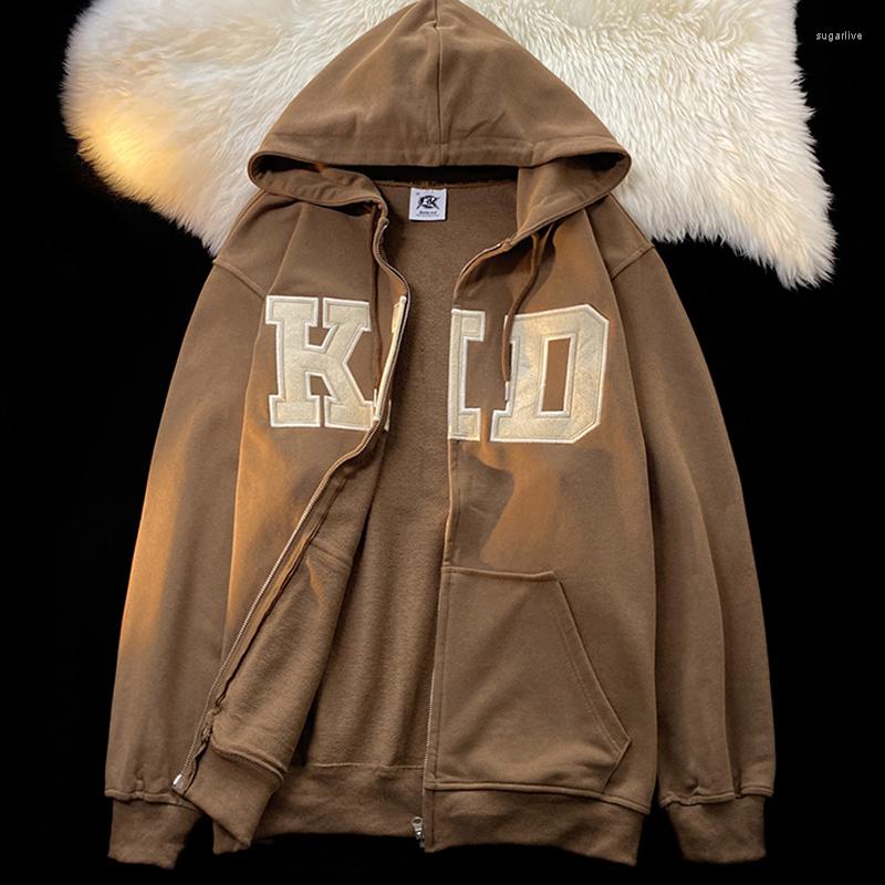 

Men's Hoodies Zip Up Coats Men Letter Embroidery Long Sleeve Oversized Hooded Sweatshirt Boy Pockets Cardigan Jacket Y2k Male Clothing, Wxd 6430 hei