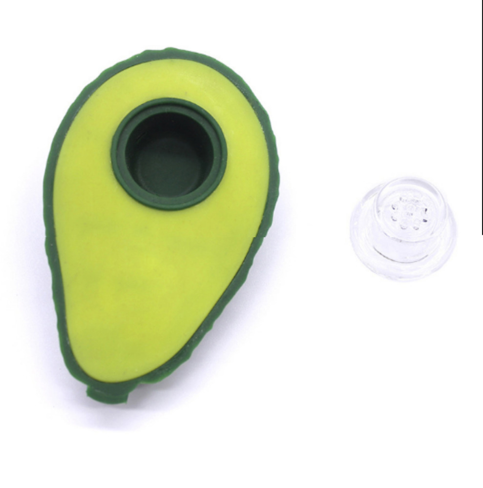 

Smoking Avocado Glass Pipe Tobacco Silicone Hand Pipes Spoon Shape Wholesale China