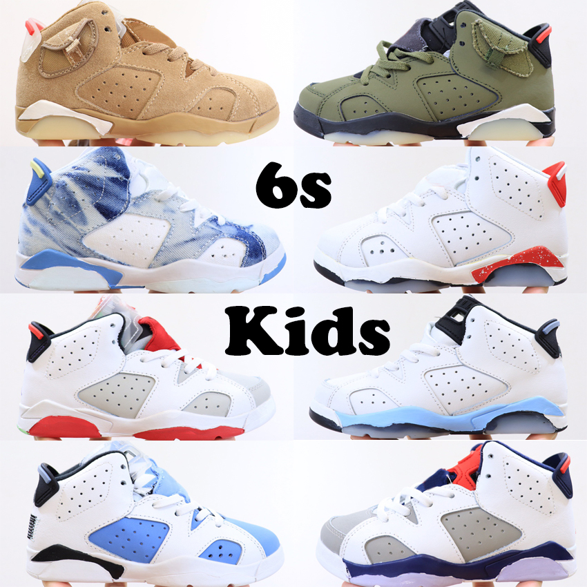 

Child Basketball Shoes Kids Sports Sneakers University Blue Royal Blue Red Oreo Black Infrared Children Boys Girls Jumpman 6 6S Carmine Dmp VI Trainers Shoe, Other