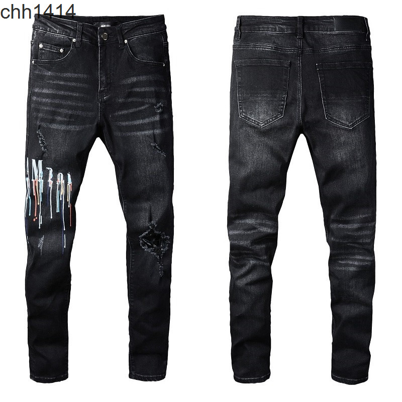 

2022 Top New Mens Jeans Fashion Skinny Straight Slim Ripped Jean elastic Casual Motorcycle Biker Stretch Denim Trouser Classic Pants, A003