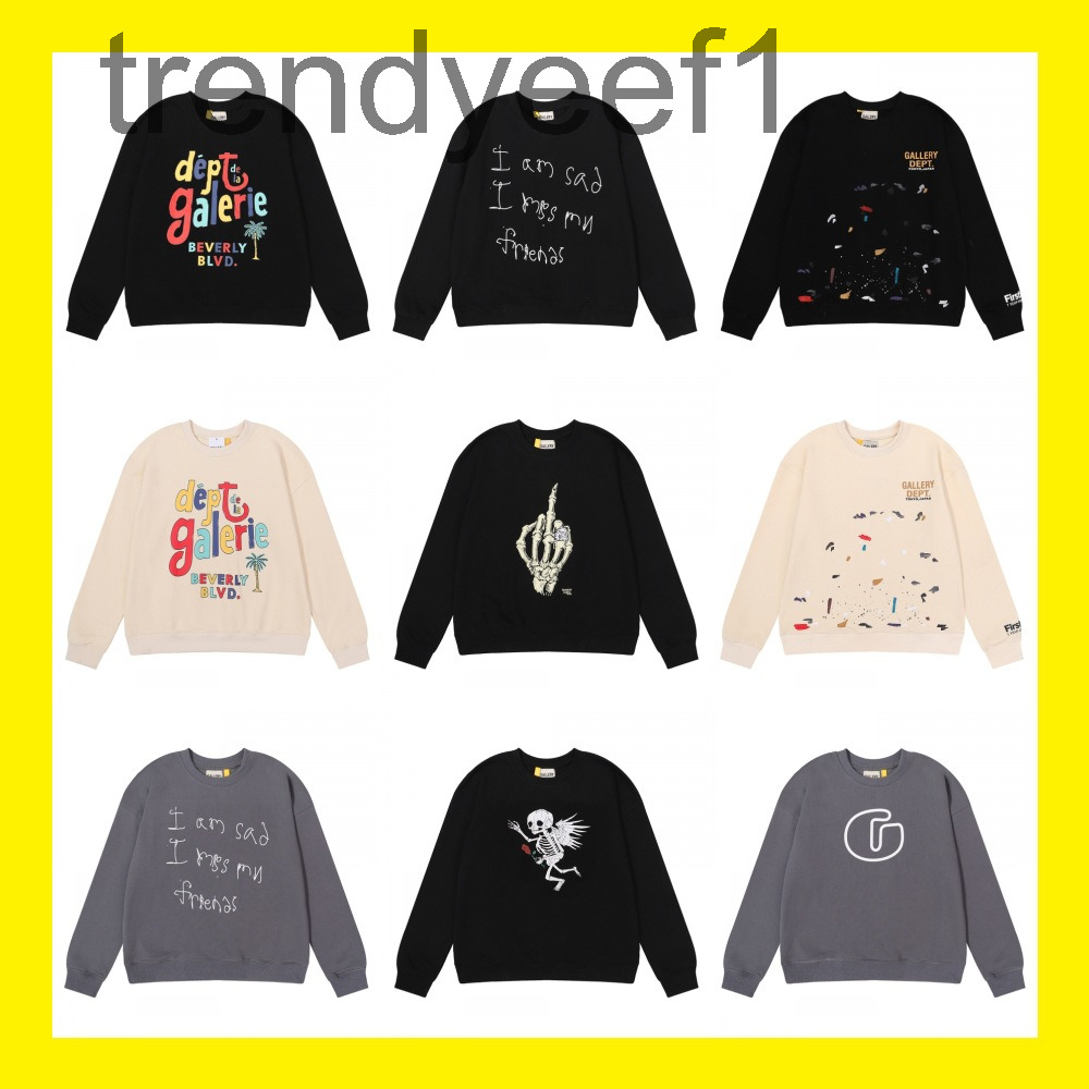 

Men' Hoodies Sweatshirts American Fashion Brand Gd Dept Gilded Letter Angel Skeleton Hand Bone Printed Terry Round Neck Sweater, 6319