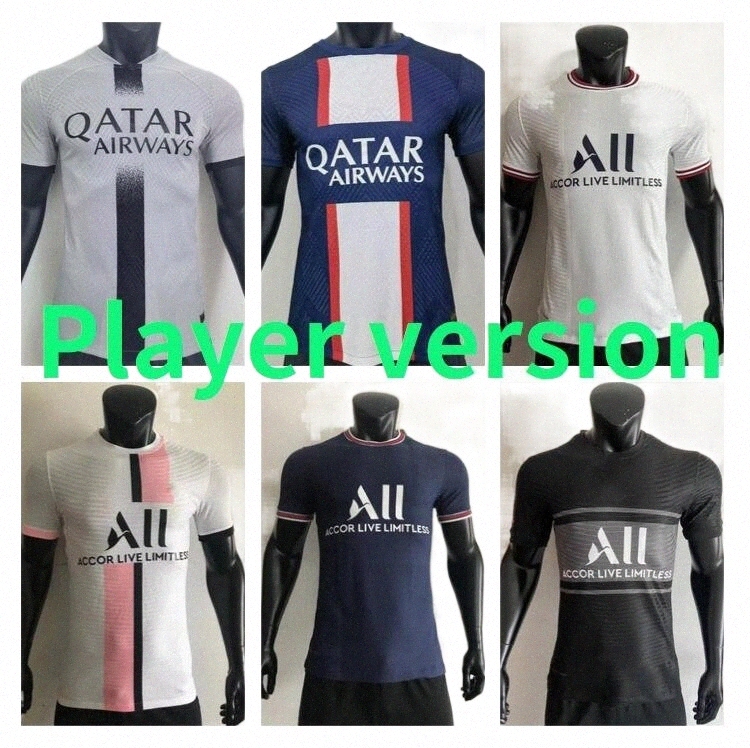 Version Mbappe Soccer Jersey Sergio Ramos Di Maria Draxler Football Shirt 2021 2022 2023 Marquinhos Verratti Men Maillots PSGS TIRT W6JT #