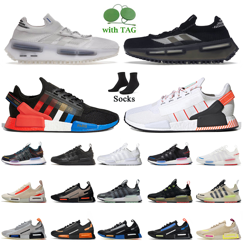 

2022 Fashion Women Mens NMDS1 NMDS Running Shoes NMD R1 V2 V3 Edition 1 White Black Runner Sneakers Dazzle Camo Legacy Green Paris Utility, D20 white black 36-45