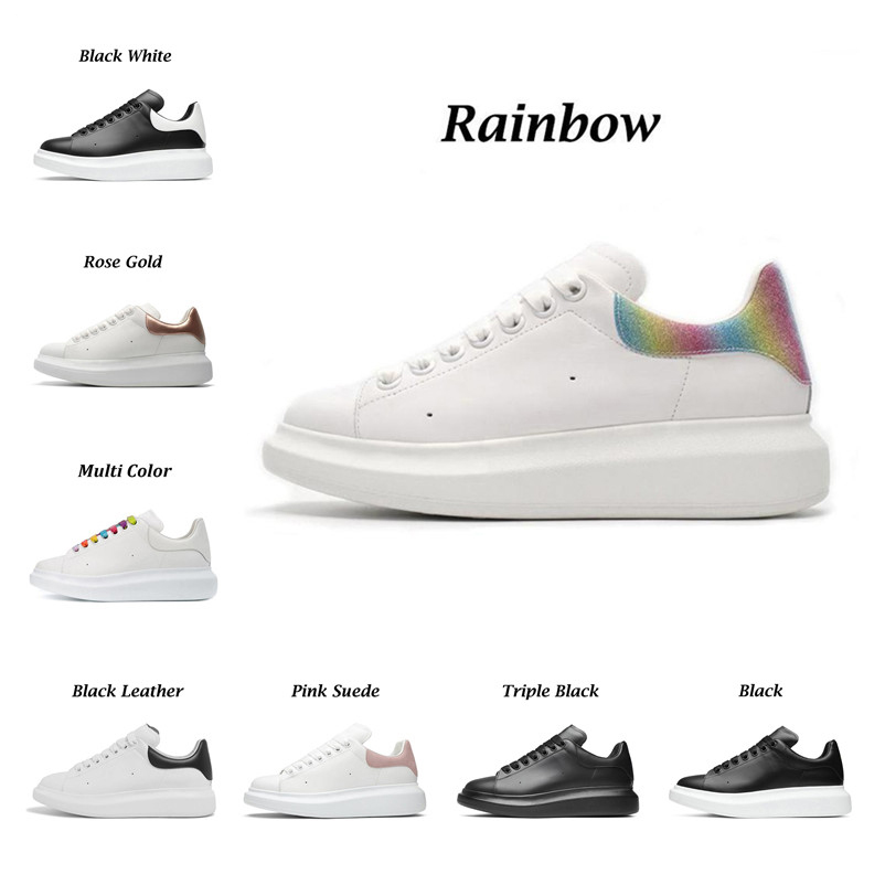 

Designer Woman shoe Leather Lace Up Men Fashion Platform Oversized Sneakers maqueens White Black mens womens Luxury velvet suede Casual suede Shoes size 13, Color9999