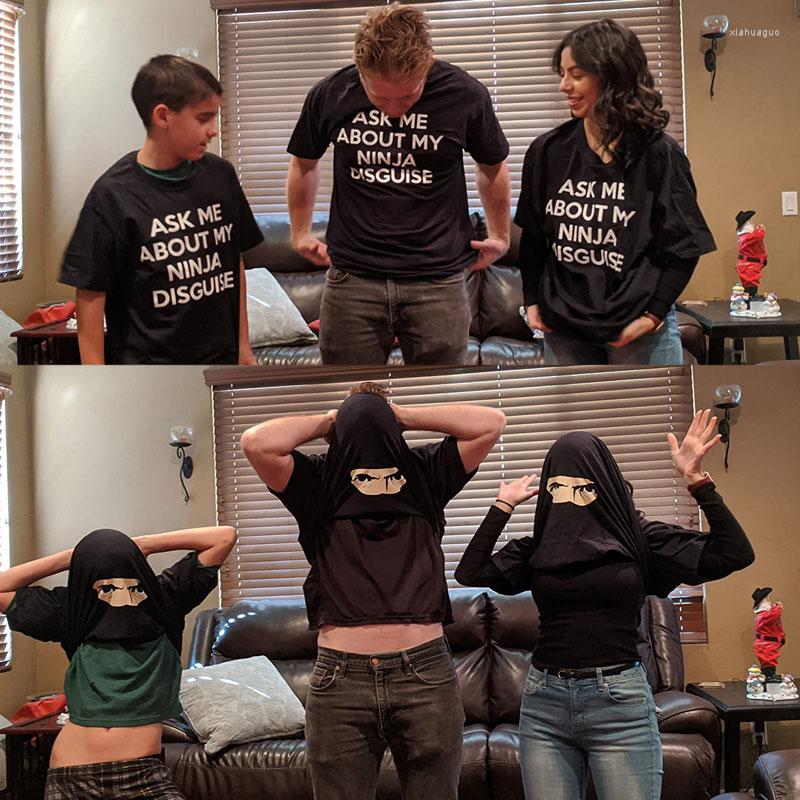 

Men's T Shirts Youth Ask Me About My Ninja Disguise Shirt Funny Cool Costume Novelty Gift Tee For Kids Adults Family Clothes Children, Gray