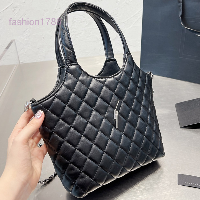 

Evening Bags Tote Bag Shoulder Handbag Women Shopping Bags Fashion Diamond Lattice Thread Metal Letter Large Capacity Handbags Purse, Black