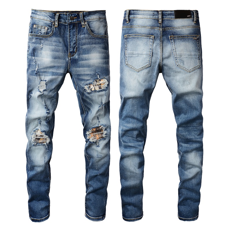 

2021 Mens jeans Distressed Motorcycle biker jean Rock Skinny Slim Ripped hole letter TopQuality Brand Hip Hop Denim Pants 861, 847