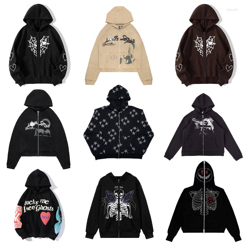 

Men's Hoodies Multi Style Hoodie Autumn Winter Men Streetwear Sport Print Long Sleeve Y2K Zip Up Pullover Sweatshirts Oversized, 656-white