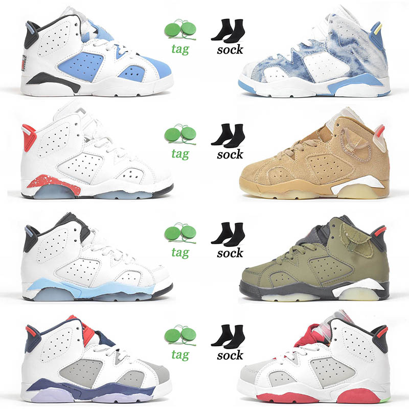 

Jumpman Kids Basketball Shoes Size 26-35 British Khaki Cactus Jack Hare Red Oreo Sport Blue Tinker UNC Washed Denim Retro Girls Boys Sneakers Trainers