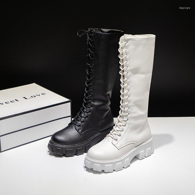 

Boots Sexy High Knee-high Pu Heels For Women Fashion Shoes 2022 Spring Autumn Booties Female Plus Size, White