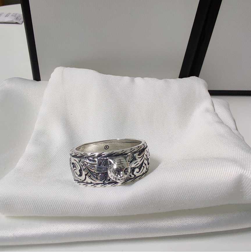 

Hot Selling Tiger Head 925 Sterling Silver Ring Couple Personality Retro Ring Man and Woman Ring Fashion Jewelry Supply