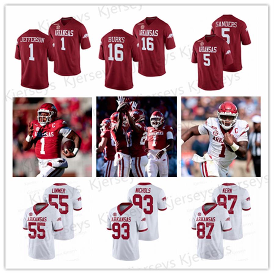 

1 KJ Jefferson Arkansas Jersey 5 Rakeem Boyd Treylon Burks Feleipe Franks Trelon Smith Khari Johnson Joe Foucha NCAA College Football J222i, Women s-2xl