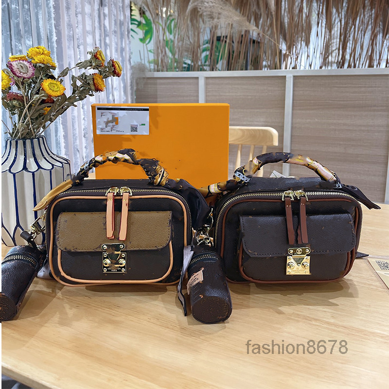 

Evening Bags Handbag Messenger Camera Bags Flower Letter Cross Body Shoulder Bag Mono Canvas gram Phone Small Flap Bag designer handbags, Brown