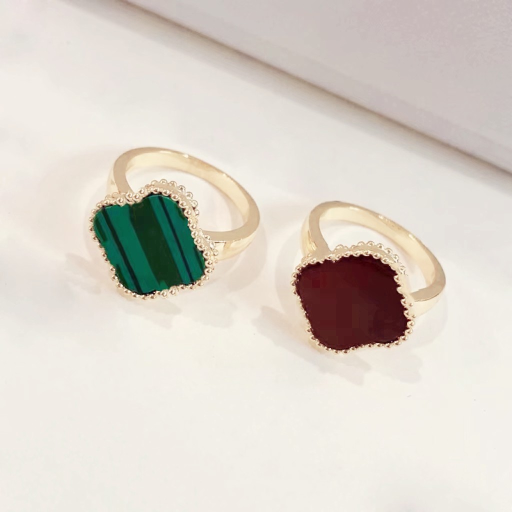 

18K4 Leaf Clover Ring Fashion Designer Ladies Rings Girls Valentine's Day Christmas Love Gifts 316L Stainless Steel Jewelry