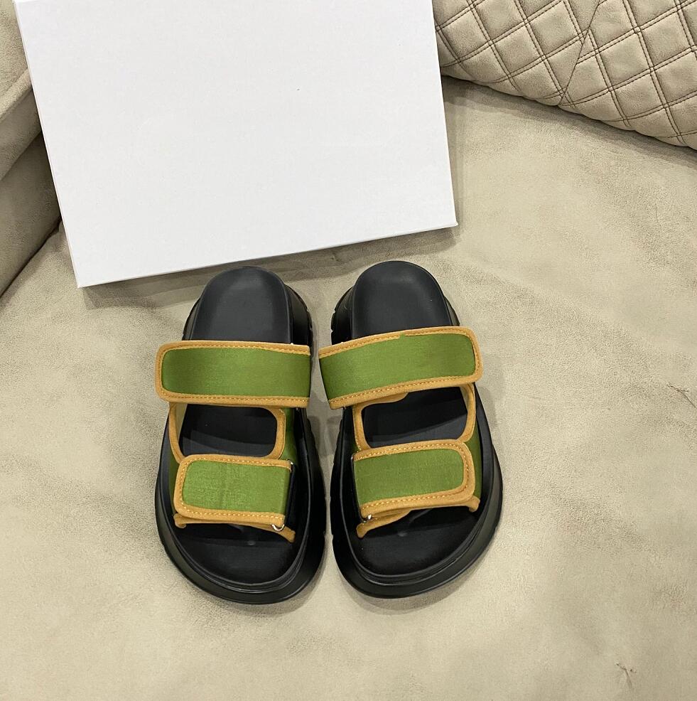 

Designer Summer Slipper Women's Leisure Scuffs Sandals Fashion Green Thick-Soled Slippers Outdoor Beach Shoes Luxury Brand Wearproof Sandal, Not for individual sale