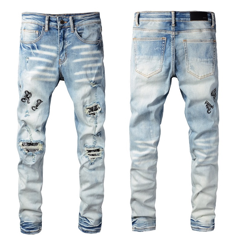 

2021 Mens jeans Distressed Motorcycle biker jean Rock Skinny Slim Ripped hole letter TopQuality Brand Hip Hop Denim Pants 828, 827