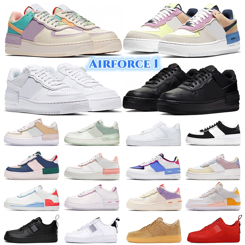 

Casual Shoes Designer Mens Sports Sneakers Platform Trainers Classic 1S White Black pale lvory utility Red Flax just orange Outdoor One Low Men Women T66
