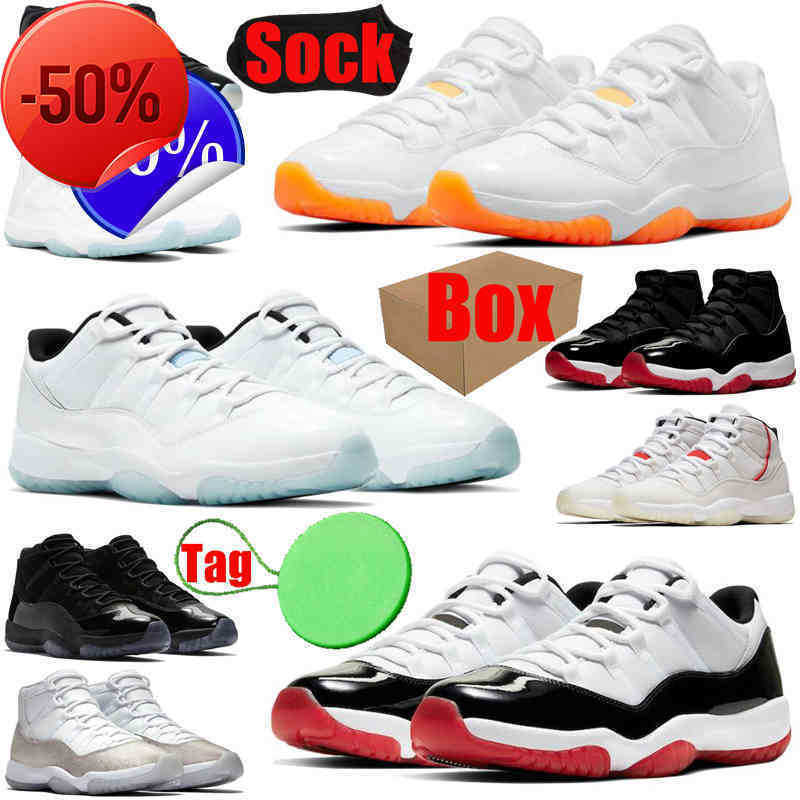 

With Box Sock Tag 11 11s Men Women Basketball Shoes Bright Citrus Bred Cool Grey Legend Gamma Blue Concord Mens Trainers Sports Sneakers, #4 bred 2019