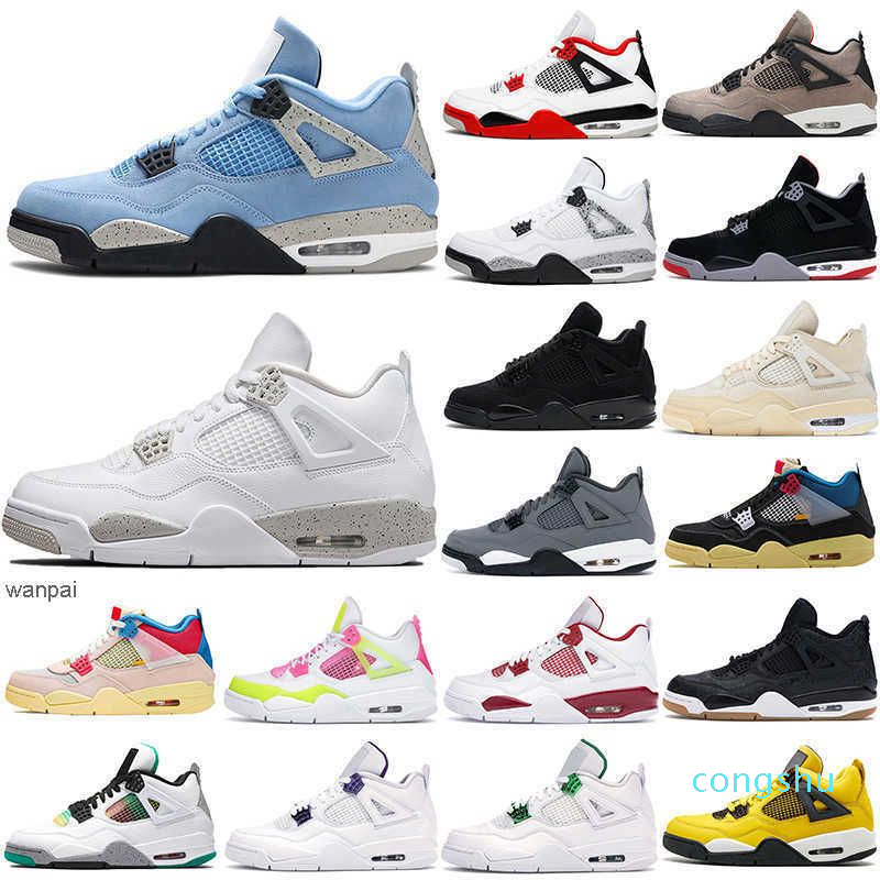 

shoes dropshipping Jumpman 4s Desert Moss Basketball Shoes For Men Women 4 University Blue #53 Taupe Haze Bred, #29