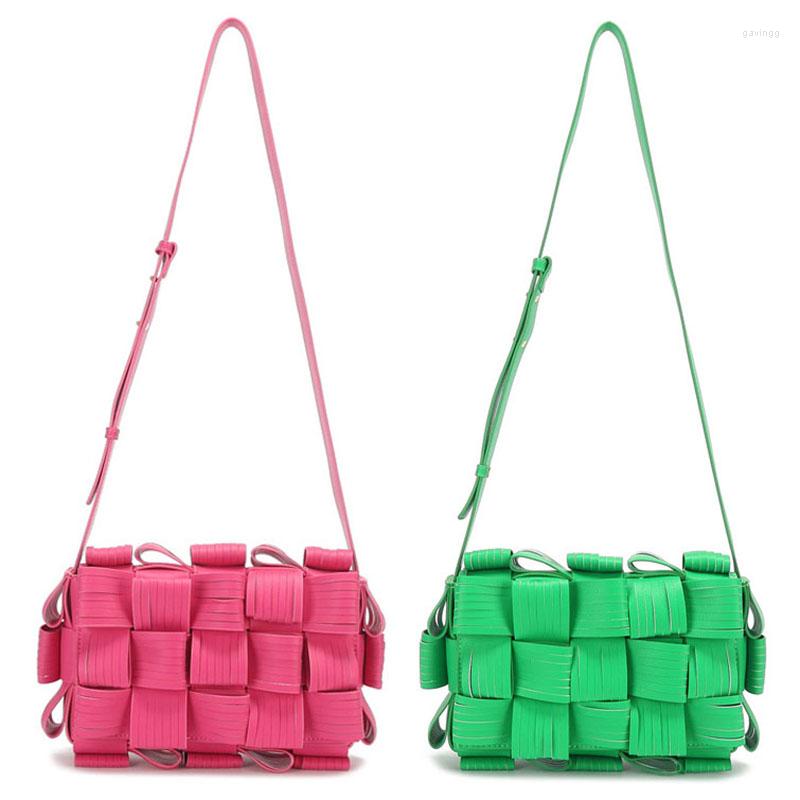 

Bag Women Shoulder Bags Premium Tassel Woven Candy Color Handbags High Quality Messenger Fashion Pillow, Green