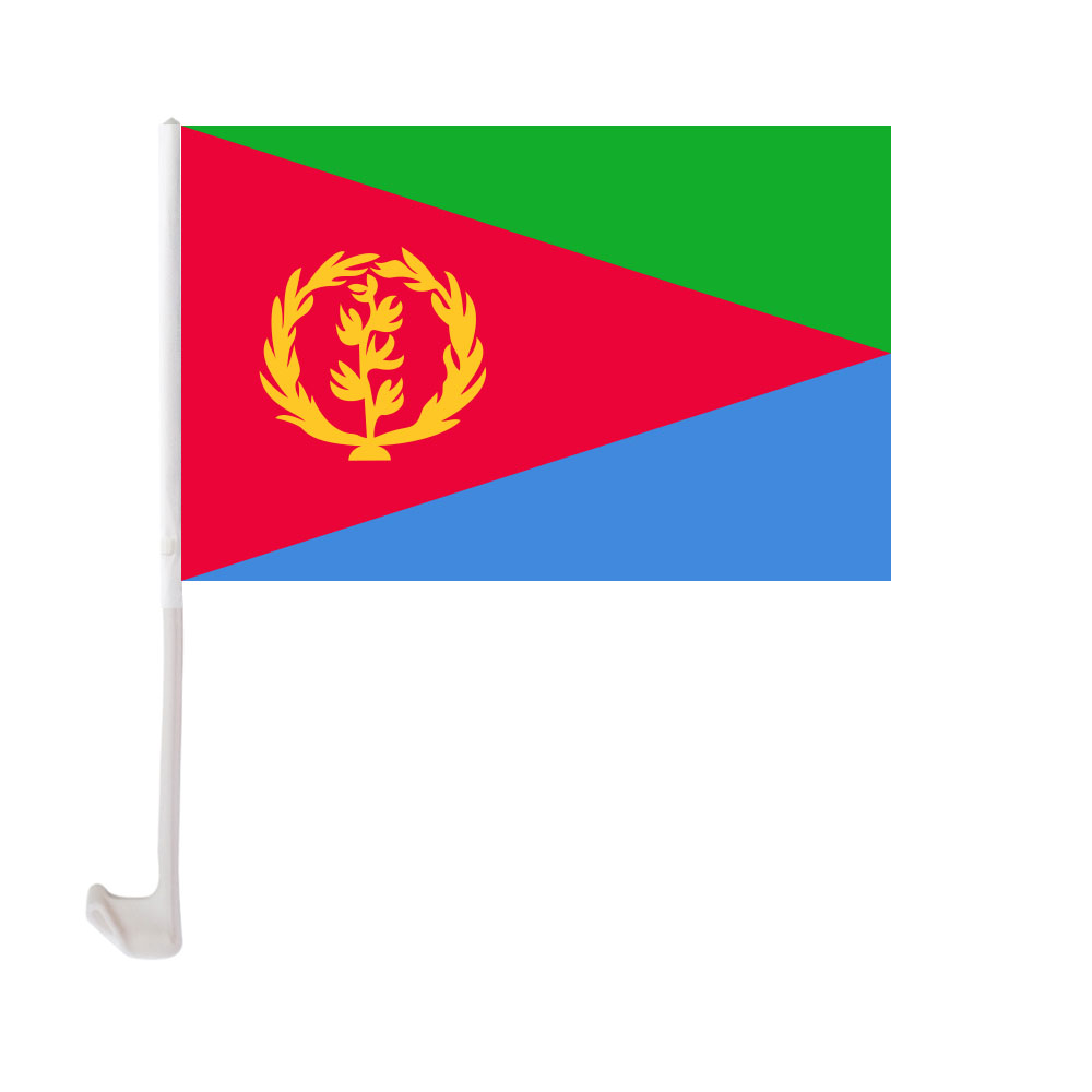 

Eritrea Car Flag 30x45cm Window Clip Eritrean Flags Polyester UV Protection Car Decoration Banner with Flagpole
