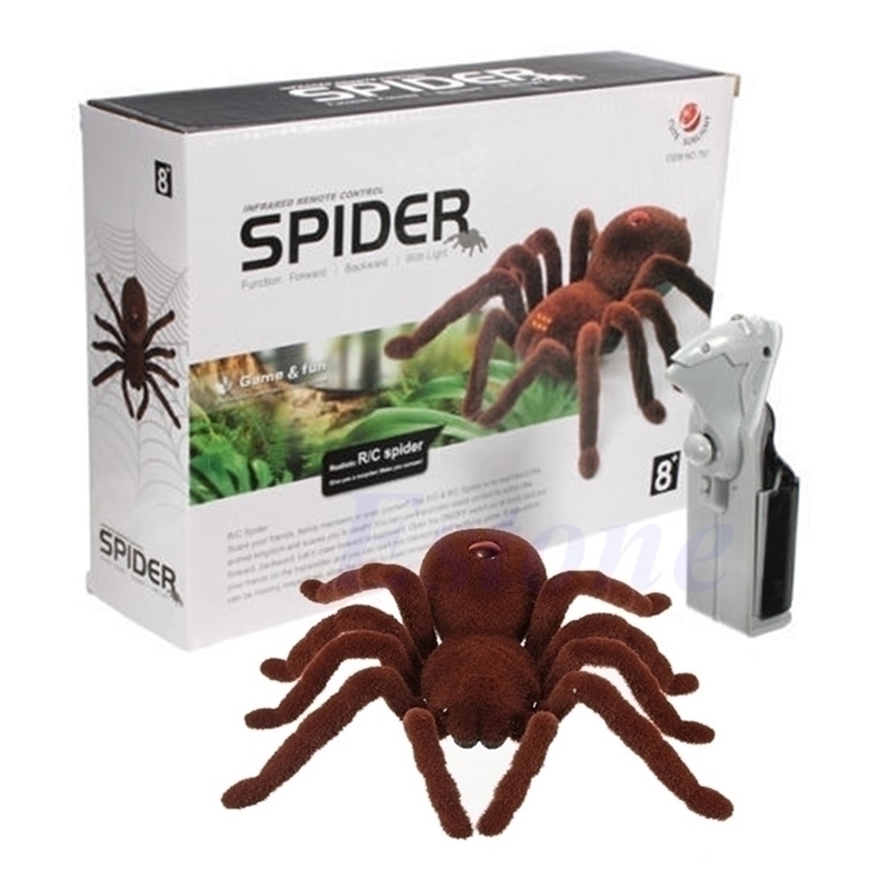

ElectricRC Animals Kid Gift Remote Control Scary Creepy Soft Plush Spider Infrared RC Toy 95AE 220914, Red