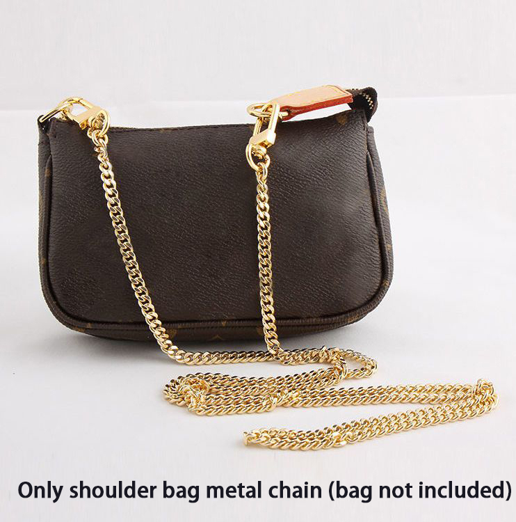 

brand designer golden Chain metal bag accessories replacement single shoulder tote Composite Bucket Frame Hobos strap mini chain bags 8293p, Gold