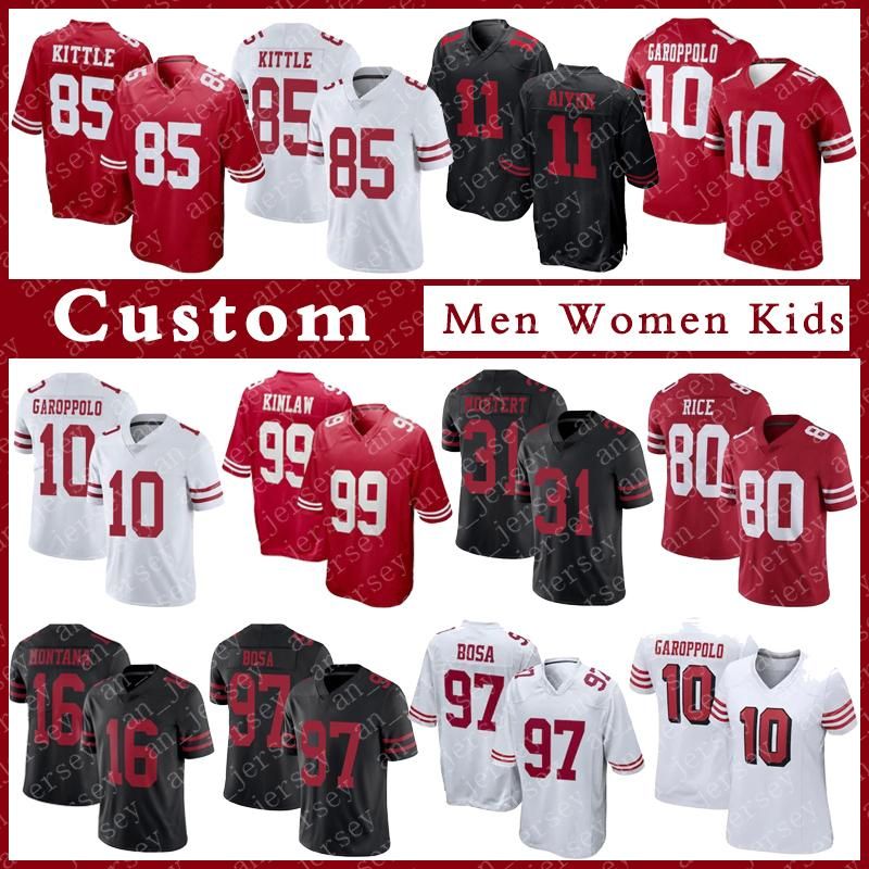 

Soccer Jersey Wholesale Custom5 Trey Lance 85 George Kittle Football Men Women Kids 97 Nick Bosa 19 Deebo Samuel 80 Rice 11 Brandon Aiyuk RahJersey Wholesale Custom, Shown11
