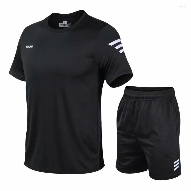 

Men's Tracksuits 2 Pcs/Set Men's Tracksuit Gym Fitness Badminton Sports Suit Clothes Running Jogging Sport Wear Exercise Workout Set, Red