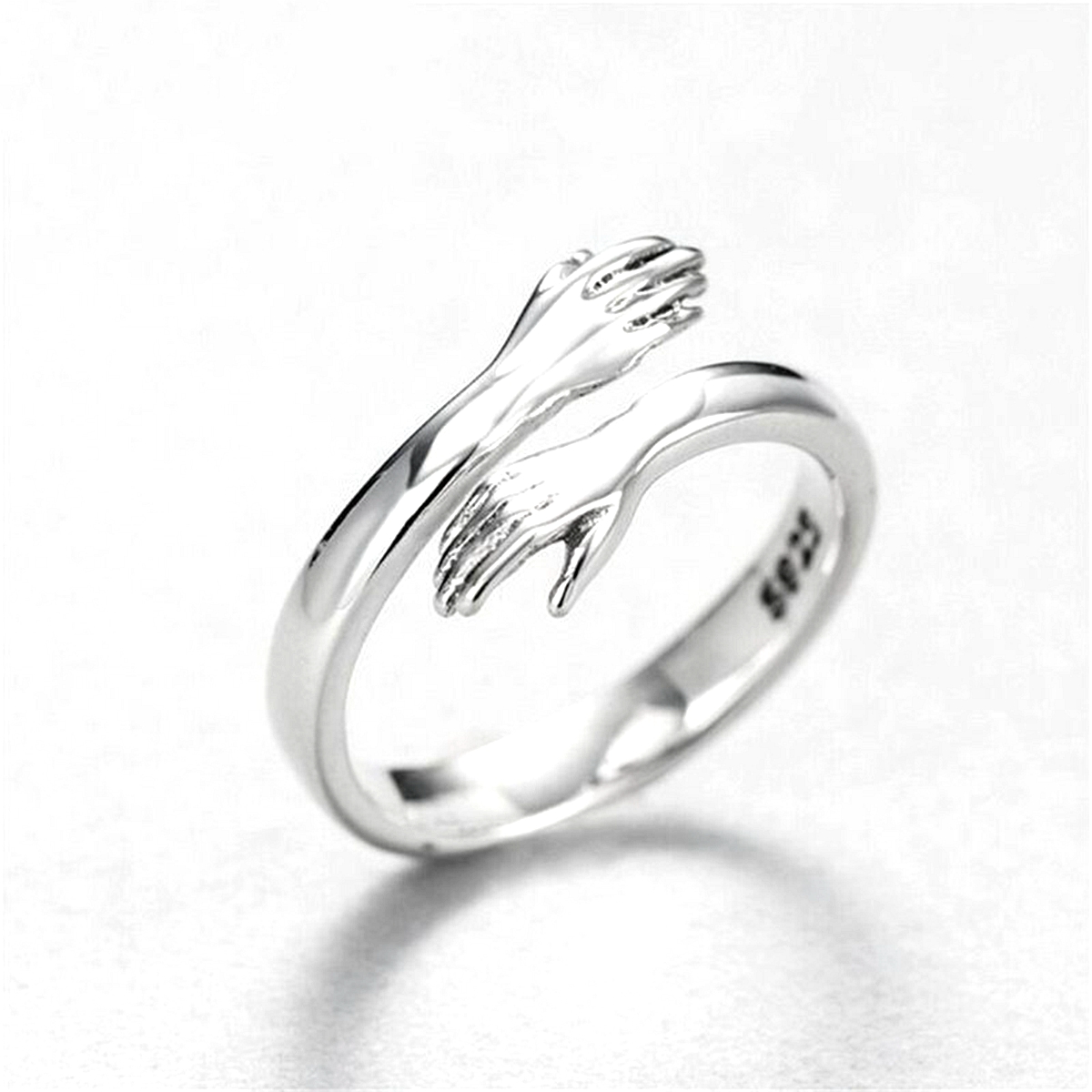

10Pcs Vintage Hug Band Rings For Women Silver Color Open Adjustable Wedding Engagement Rings Jewelry Gift