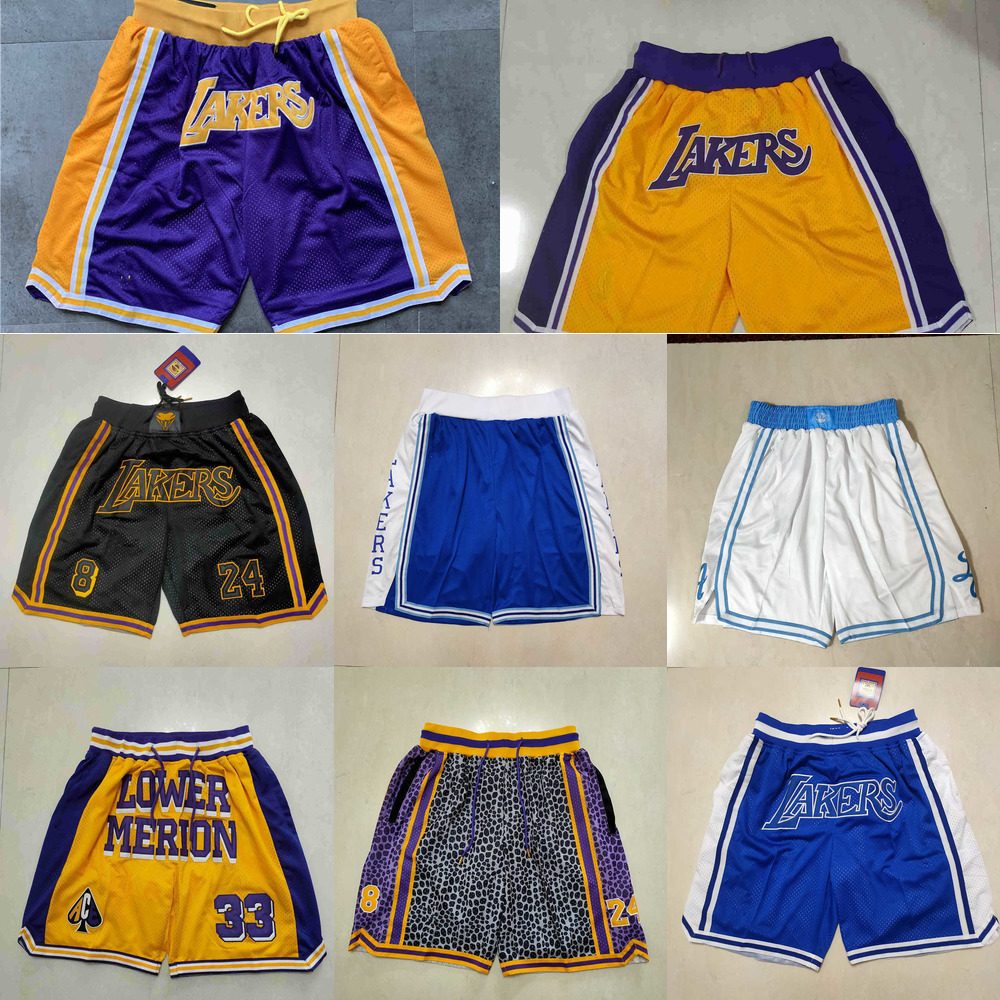 

Basketball Shorts Los Angeles''Lakers''men Throwback pocket purple yellow, Color