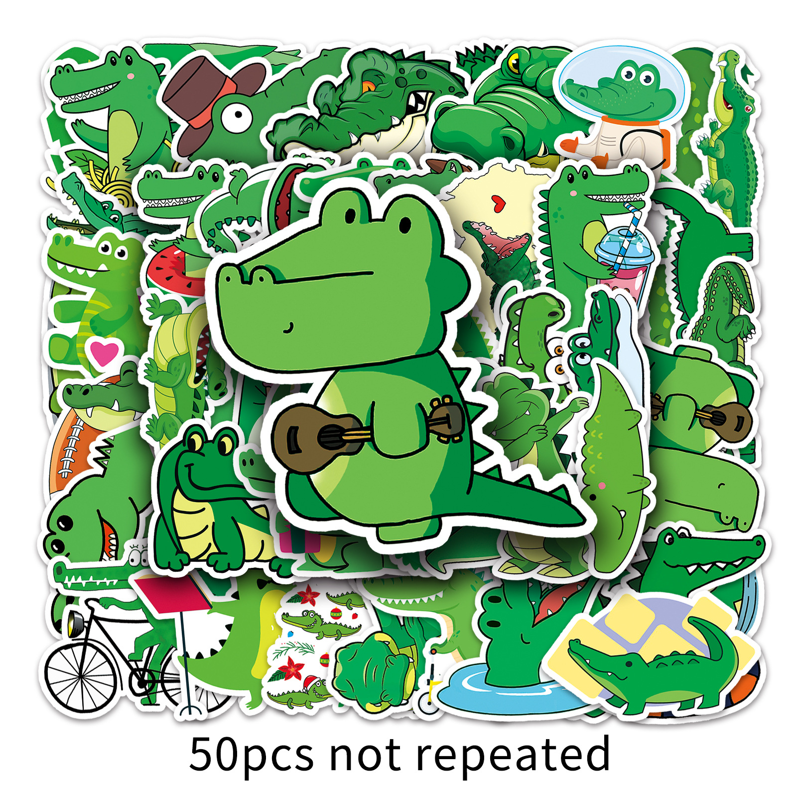 

50PCS waterproof Car Stickers Crocodile For Skateboard Baby Helmet Pencil Case Diary Phone Laptop Planner Decor Book Album Kids Toys DIY Decals, Multi colors